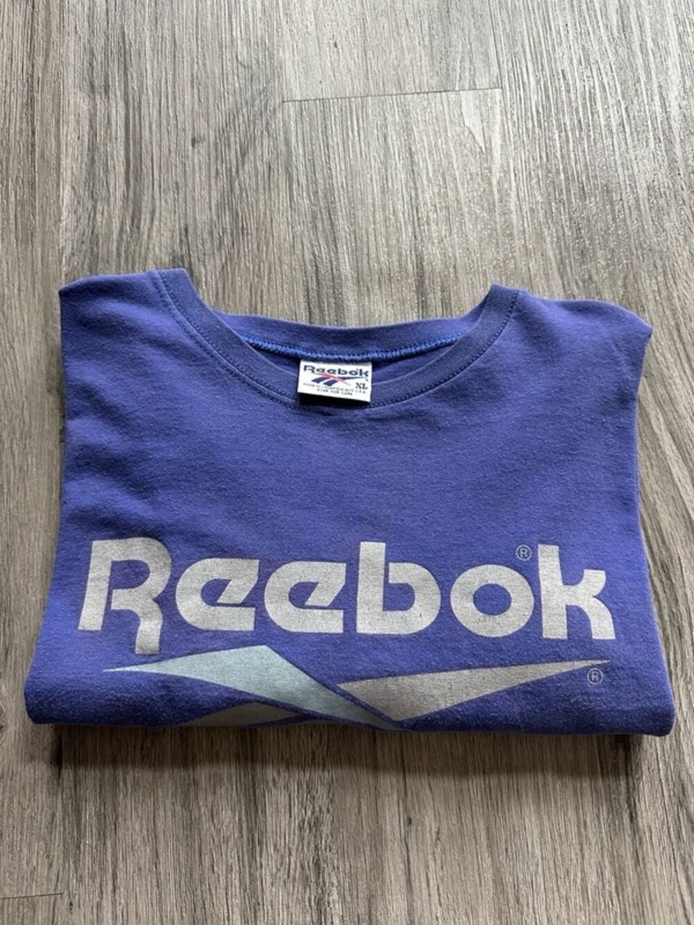 Vintage Reebok T-Shirt Big Spell Out Logo Graphic Made USA 90s